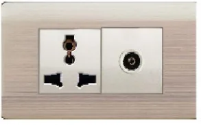 Ổ cắm 3 chấu + Ổ cắm TV