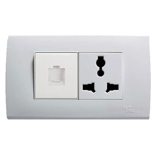 Ổ cắm mạng + ổ cắm 3 chấu