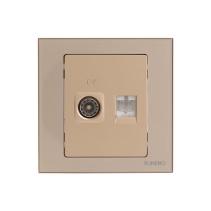 Ổ cắm TV+ mạng RJ45/Cat 6 S88-E23