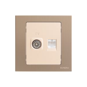 Ổ cắm TV+ mạng RJ45/ Cat 6 S89-E23