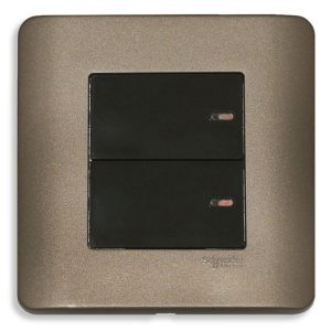 Bộ công tắc đôi 1-2 chiều 16A màu đồng