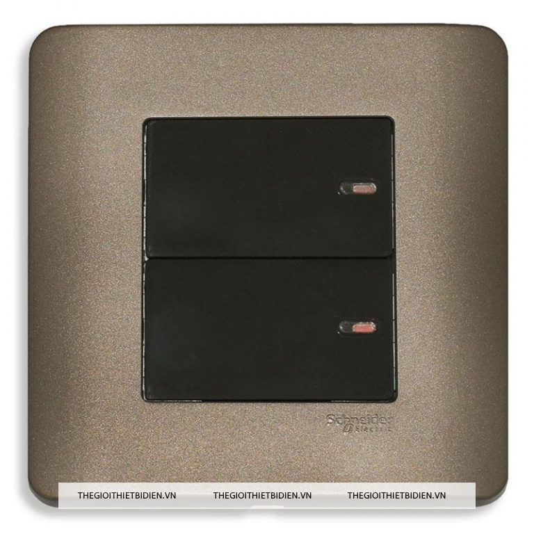 Bộ công tắc đôi 1-2 chiều 16A màu đồng