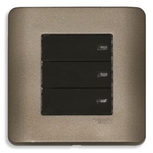 Bộ công tắc ba 1-2 chiều 16A màu đồng